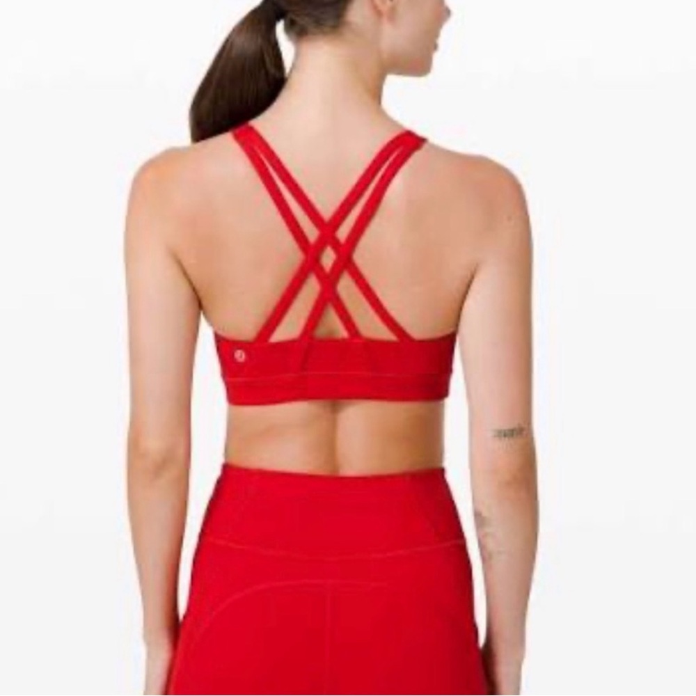 Lululemon Crisscross Low-Impact Sports Bra in Red Energy Size 8